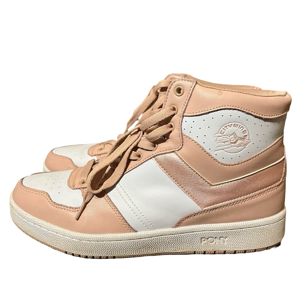 Pony City Wings Retro Hightops Pink & White Sneakers Size 11